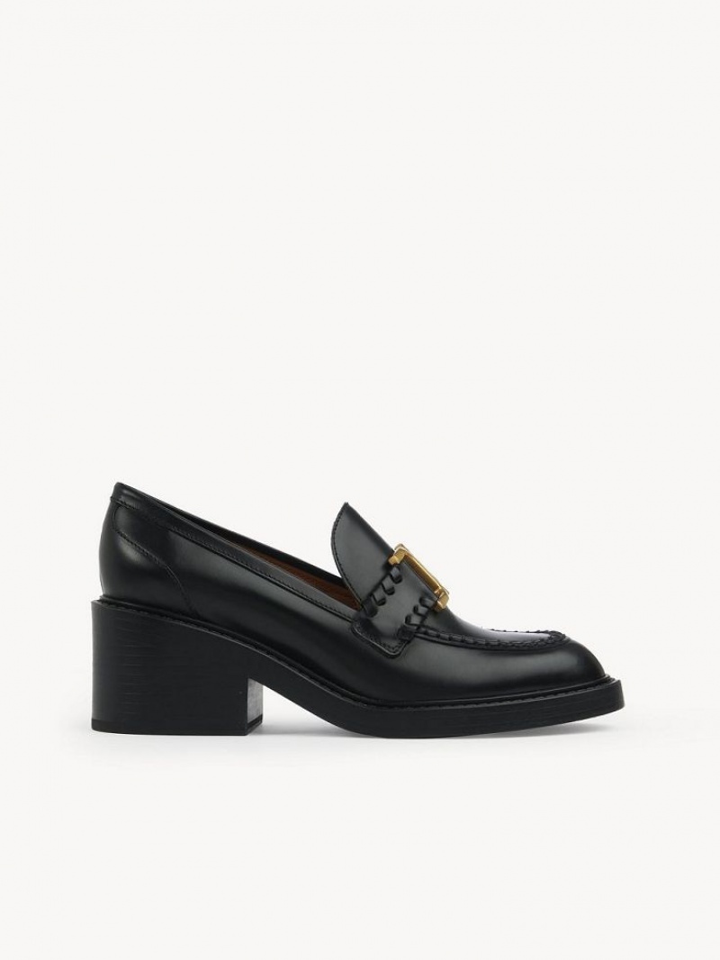 Black Chloe Marcie Heeled Loafer | CHE-SR14244