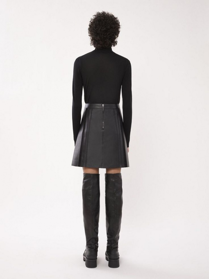 Black Chloe Mini Skirt Leather | CHE-SR14120