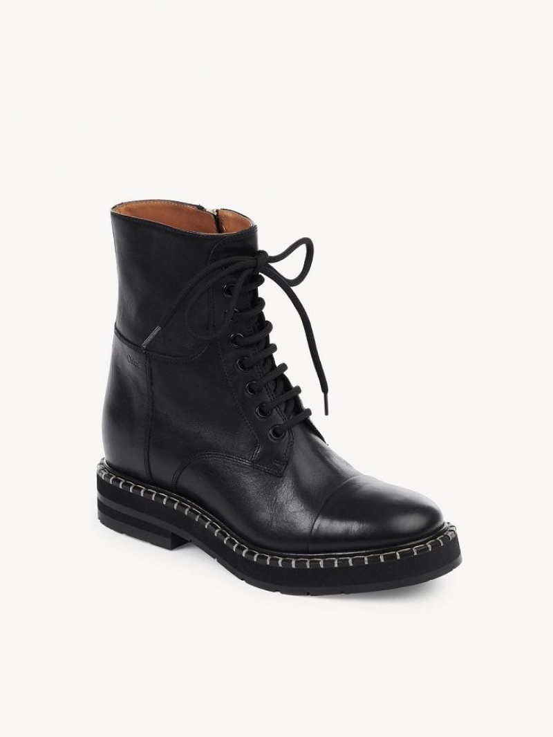 Black Chloe Noua Combat Boots | CHE-SR14242