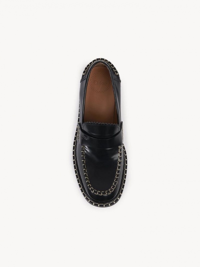 Black Chloe Noua Flat Loafer | CHE-SR14245