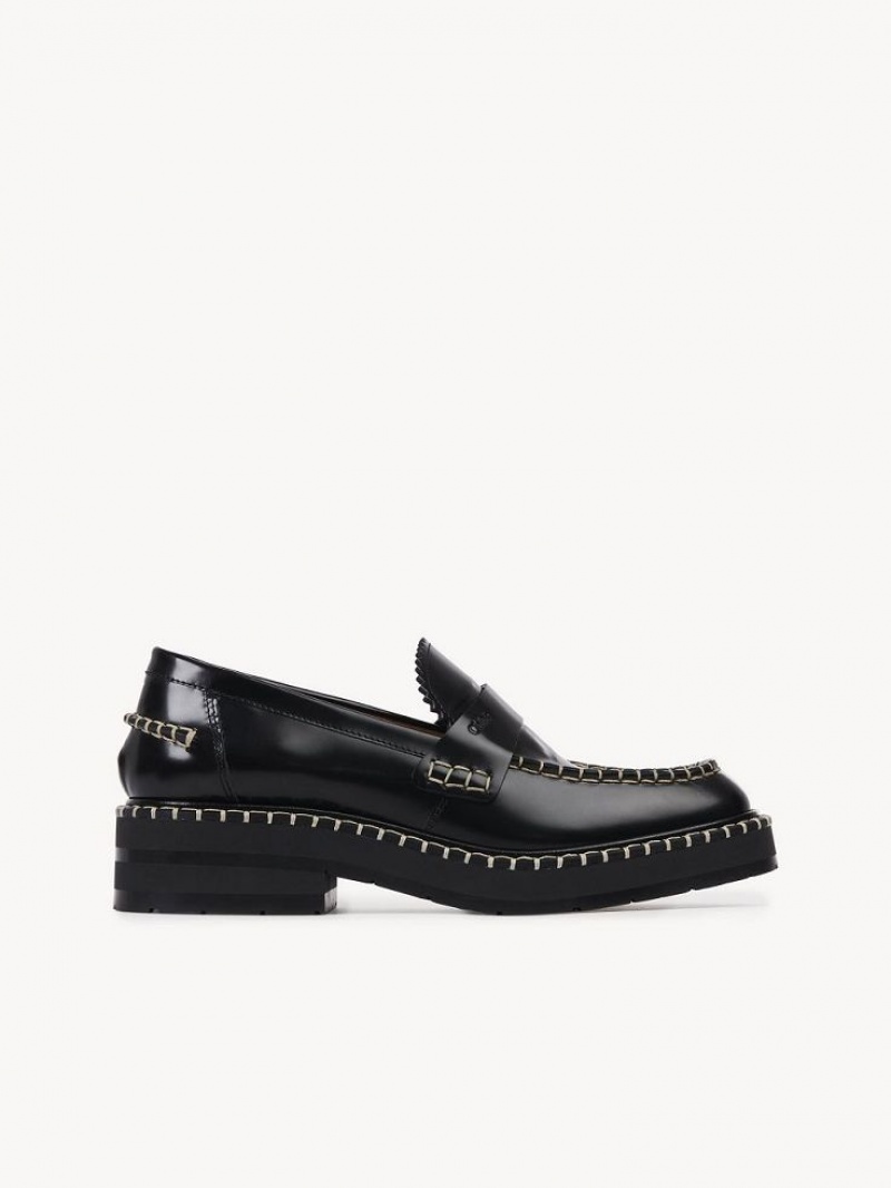 Black Chloe Noua Flat Loafer | CHE-SR14245