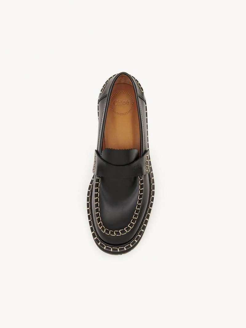 Black Chloe Noua Flat Loafer | CHE-SR14248