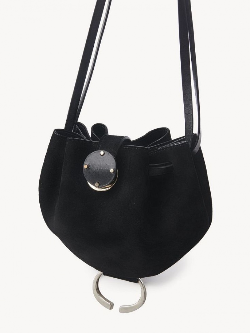 Black Chloe Round Pouch Mini Bags | CHE-SR13708