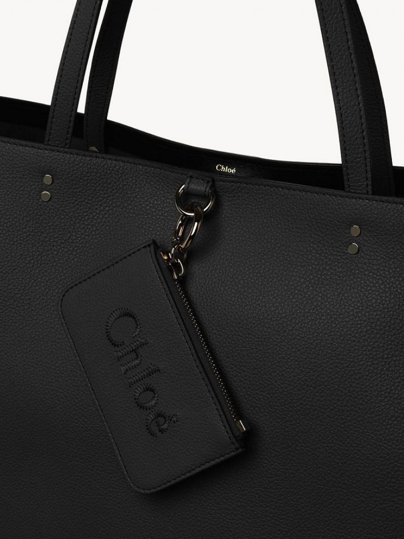 Black Chloe Sense Medium East-west Shoulder Bags | CHE-SR13455