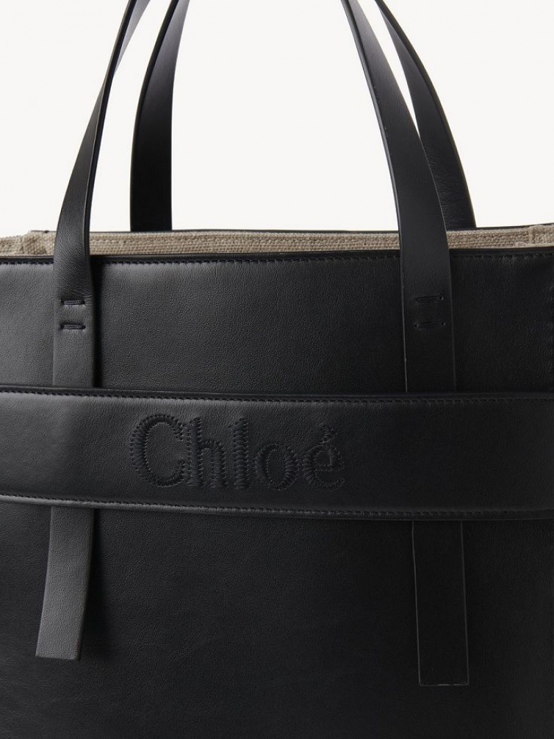 Black Chloe Sense Medium Tote Bags | CHE-SR13358