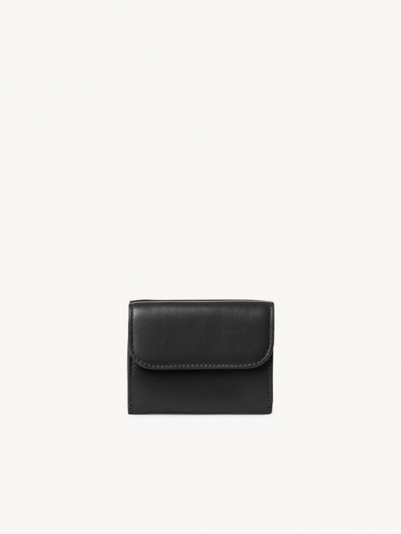 Black Chloe Sense Mini Tri-fold Compact Wallets | CHE-SR14277