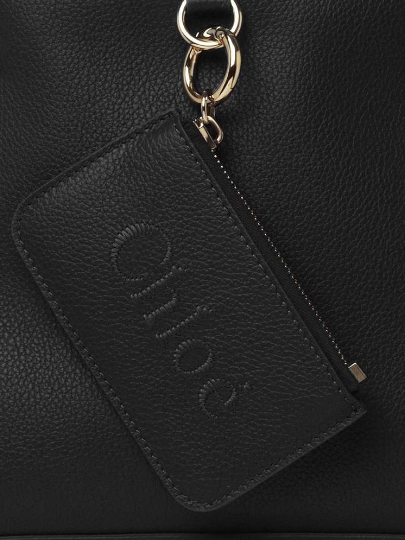 Black Chloe Sense Small East-west Shoulder Bags | CHE-SR13420