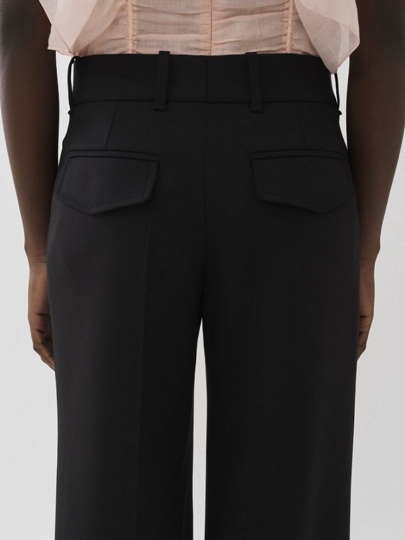 Black Chloe Signature Straight Pants | CHE-SR13999