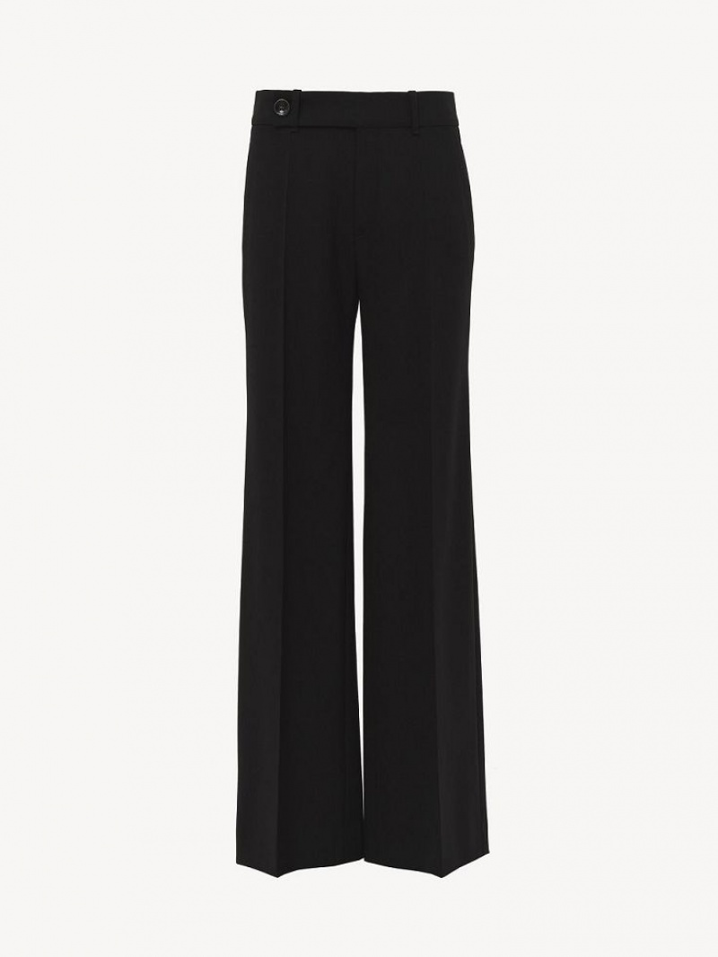 Black Chloe Signature Straight Pants | CHE-SR13999