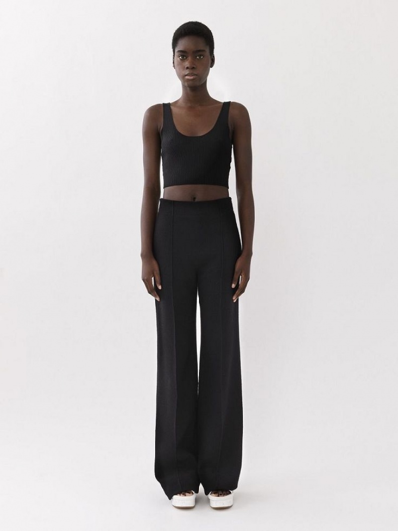 Black Chloe Wide-leg Pants | CHE-SR13989