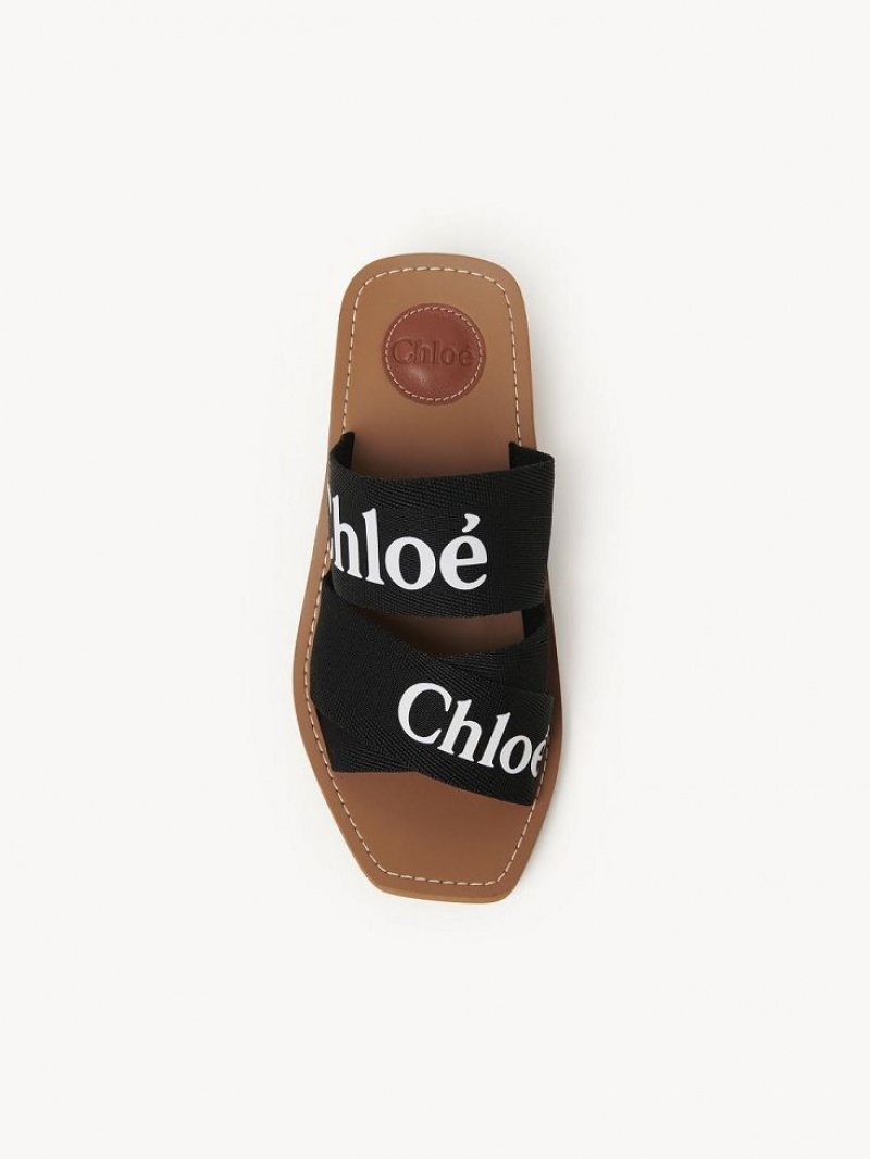 Black Chloe Woody High-heel Mule | CHE-SR14171