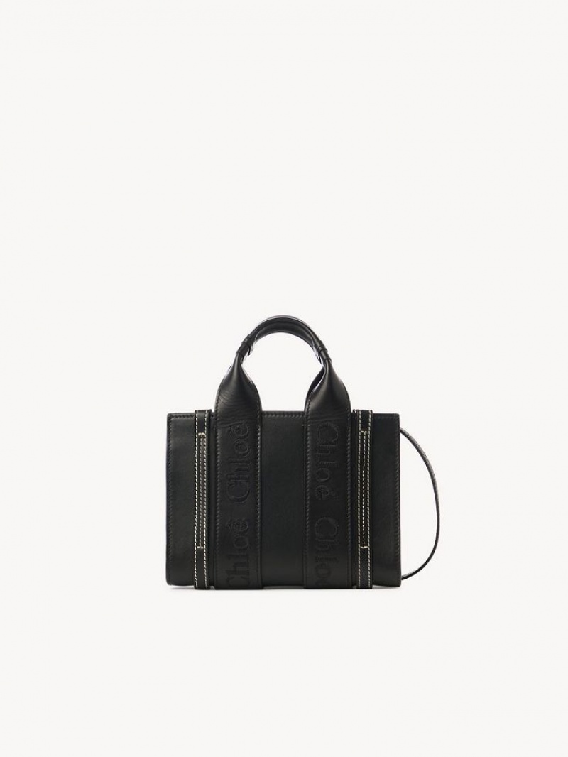 Black Chloe Woody Tote 1 Mini Bags | CHE-SR13727