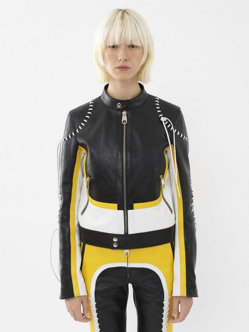 Black - Yellow 1 Chloe Biker Jackets | CHE-SR13783