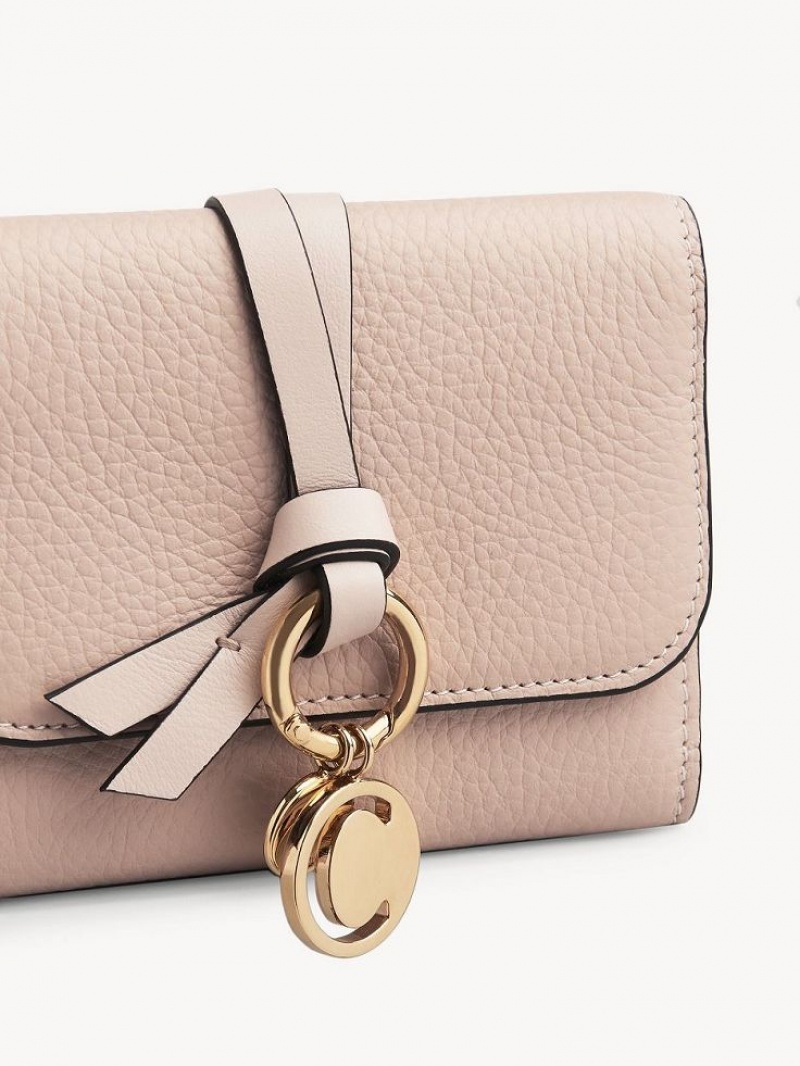 Blush Nude Chloe Alphabet Small Tri-fold Compact Wallets | CHE-SR14290