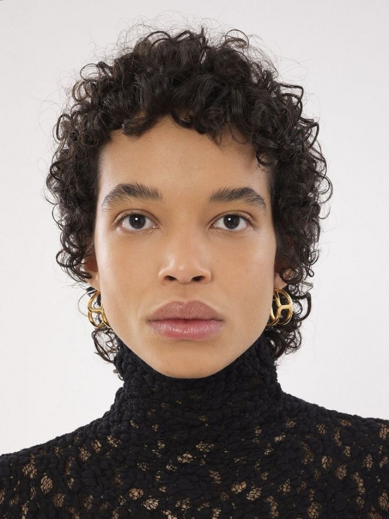 Bright Gold Chloe Marcie Hoop Earrings | CHE-SR14461