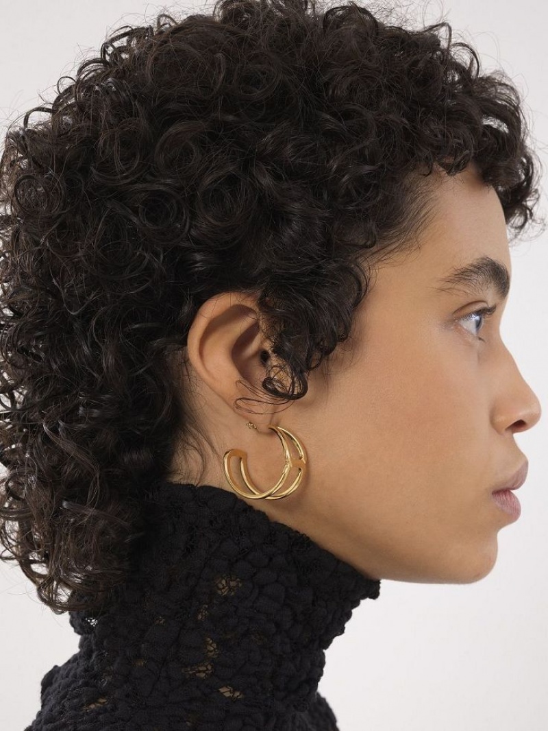 Bright Gold Chloe Marcie Hoop Earrings | CHE-SR14461