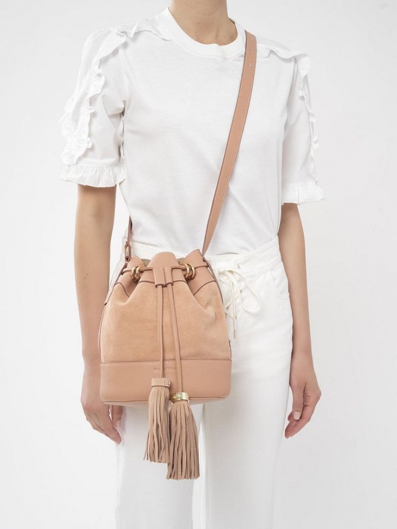 COFFEE PINK Chloe Vicki Bucket Shoulder Bags | CHE-SR14609