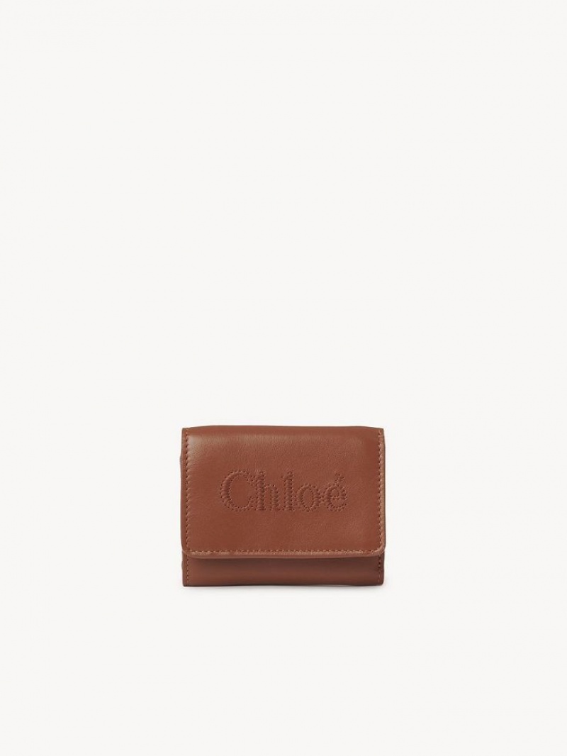 Caramel Chloe Sense Mini Tri-fold Compact Wallets | CHE-SR14276