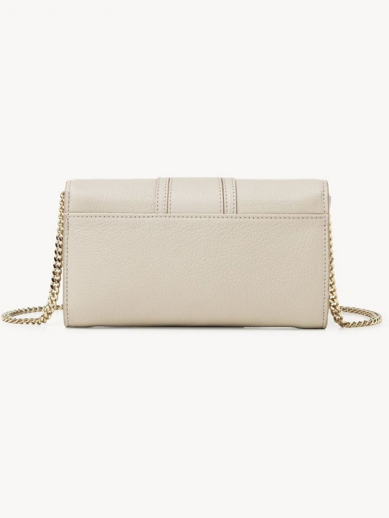 Cement Beige Chloe Hana Chain Long Wallets | CHE-SR14913