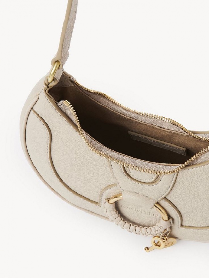 Cement Beige Chloe Hana Half Moon Shoulder Bags | CHE-SR14662