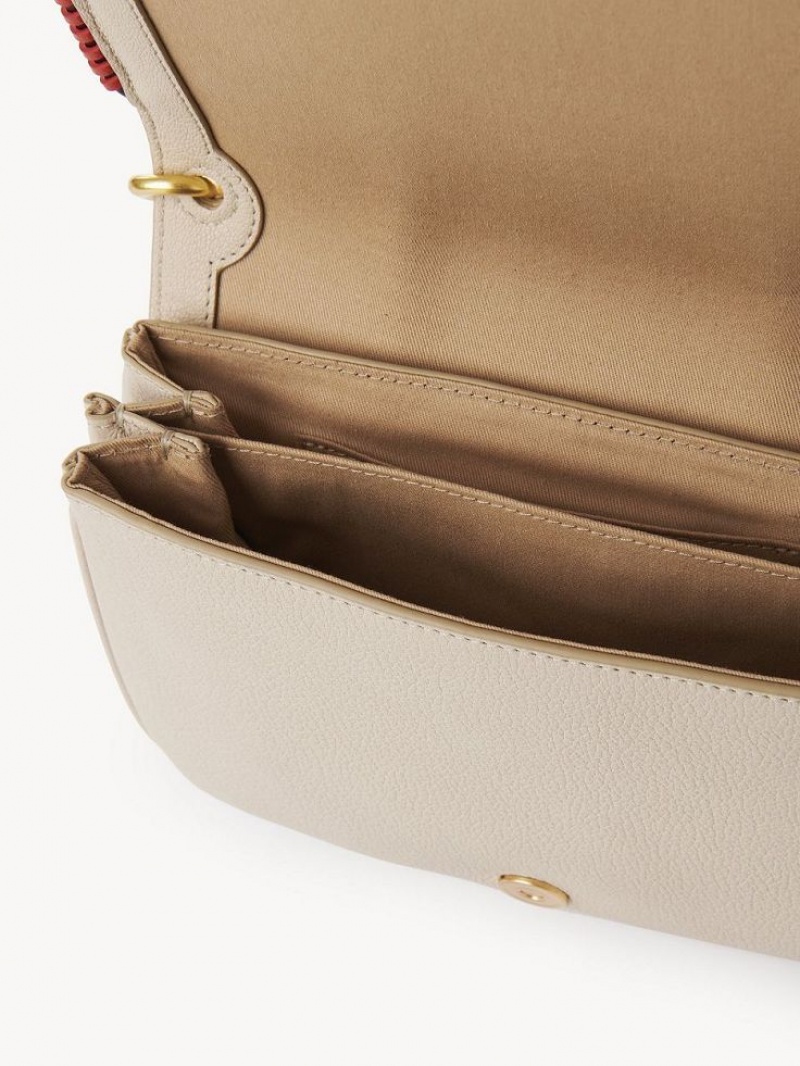 Cement Beige Chloe Hana Shoulder Bags | CHE-SR14639