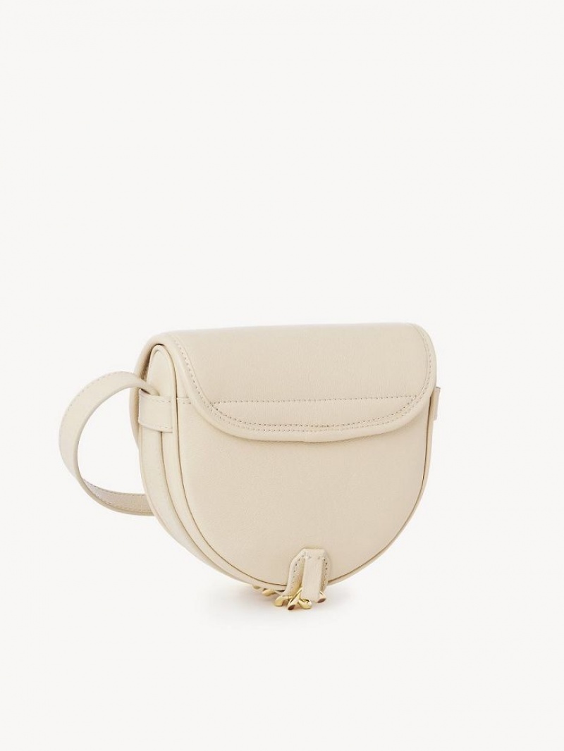 Cement Beige Chloe Small Mara Saddle Shoulder Bags | CHE-SR14628