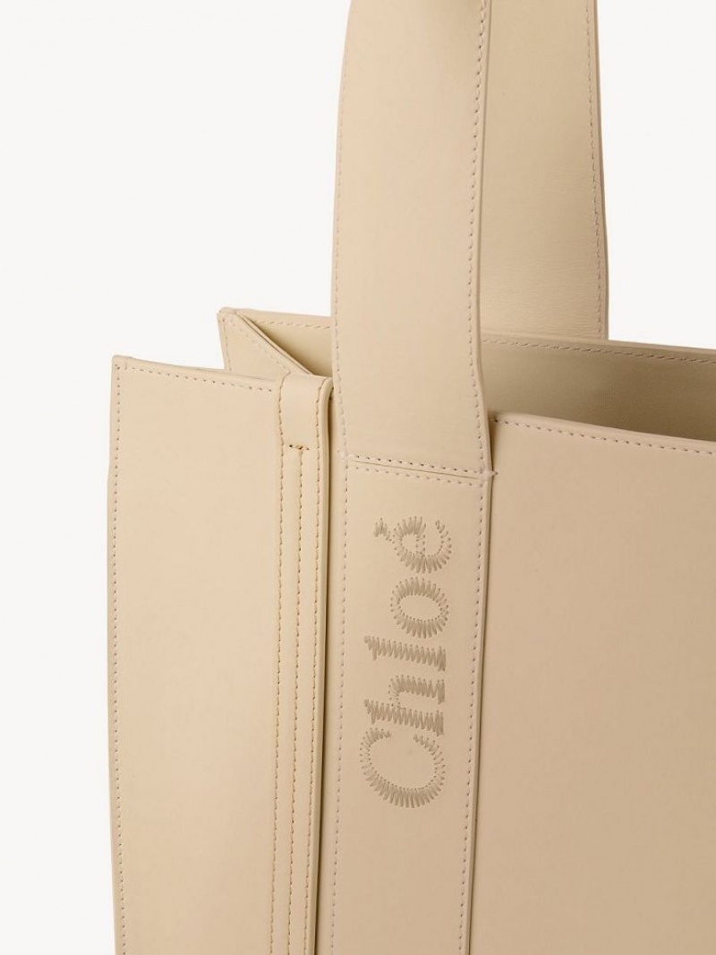 Cement Pink Chloe Medium Woody Tote Bags | CHE-SR13355