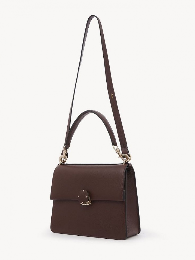 Chocolate Chloe Penelope Medium Top Handle Shoulder Bags | CHE-SR13443