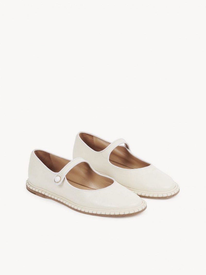 Cloudy White Chloe Rubie Ballet Flat | CHE-SR14259