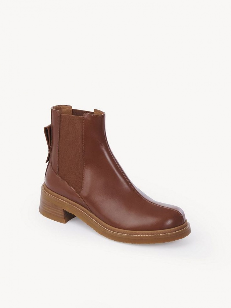 Cuoio Chloe Bonni Flat Chelsea Boots | CHE-SR14866