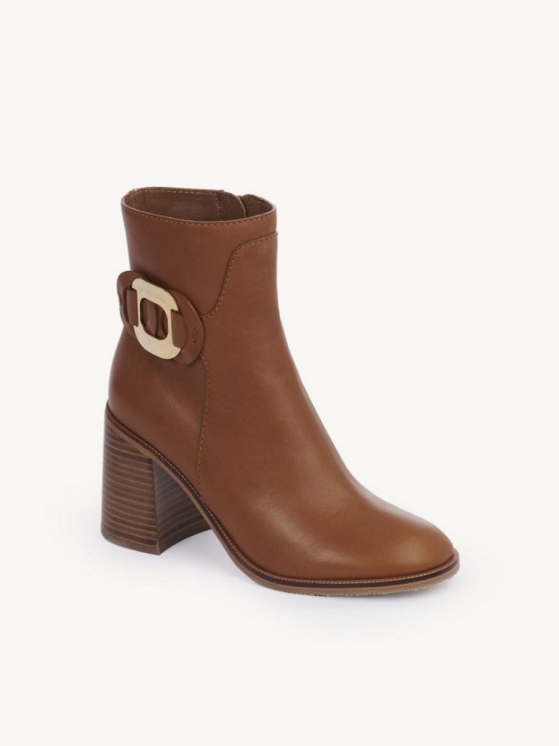 Cuoio Chloe Chany Heeled Ankle Boots | CHE-SR14868