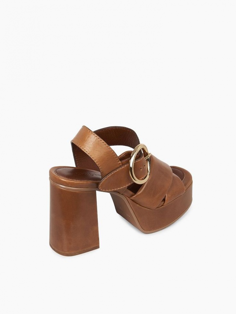 Cuoio Chloe Lyna Heeled Sandals | CHE-SR14841