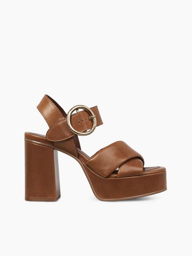 Cuoio Chloe Lyna Heeled Sandals | CHE-SR14841