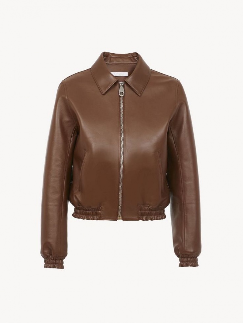 DARK CHESNUT Chloe Short Blouson Jackets | CHE-SR13797