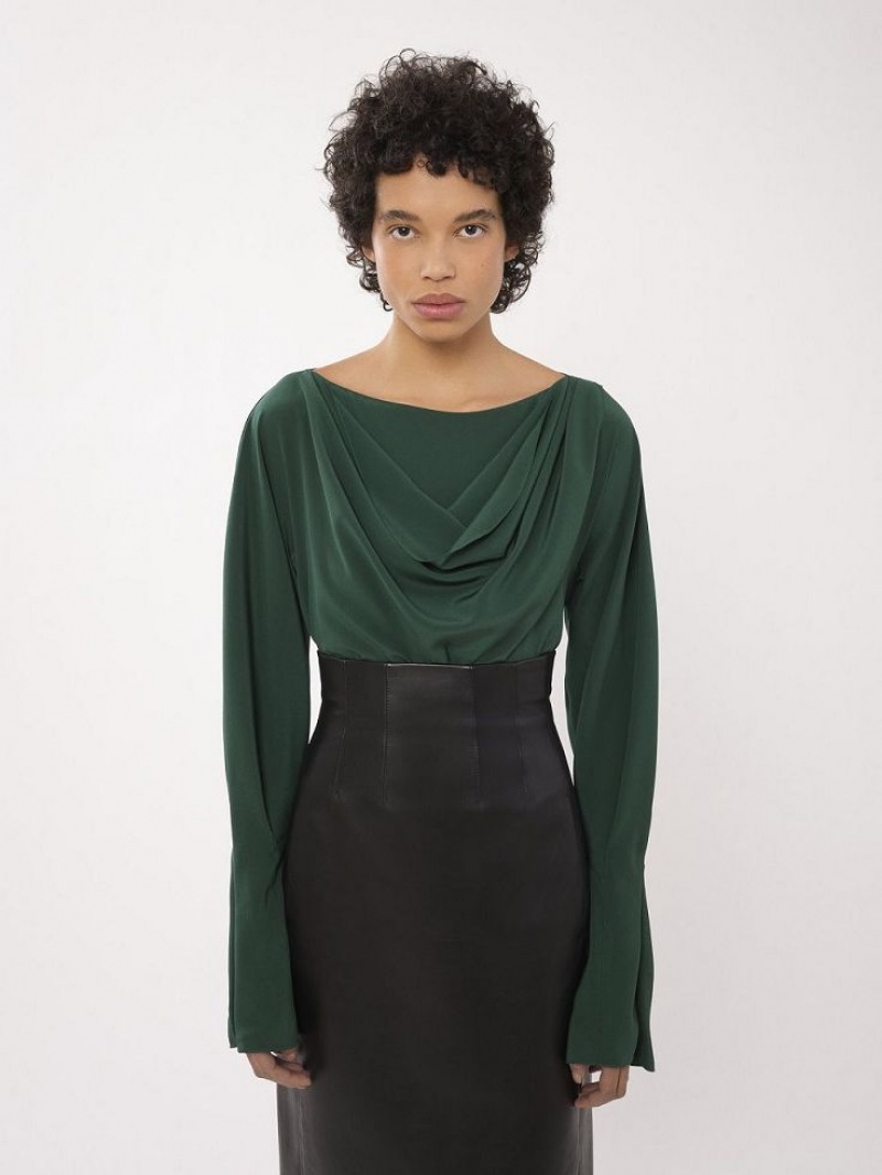 DARK PINE Chloe Draped Tops | CHE-SR13905