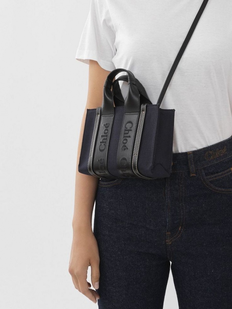 DEEP DENIM Chloe Mini Woody Crossbody Bags | CHE-SR13548