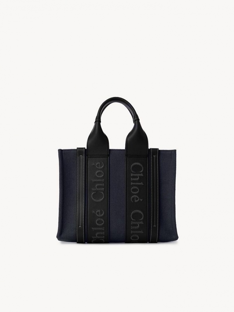 DEEP DENIM Chloe Small Woody Tote Bags | CHE-SR13390