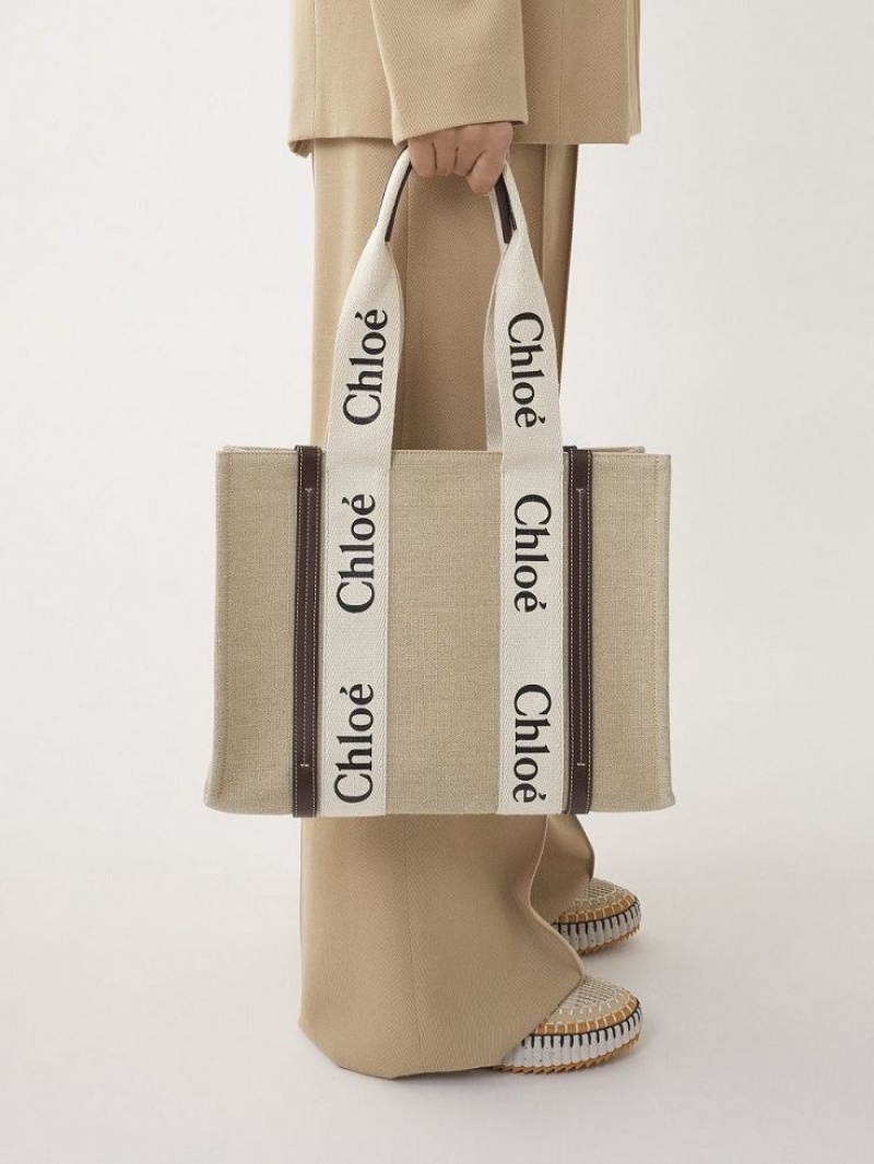 DEEP VIOLINE Chloe Medium Woody Tote Bags | CHE-SR13362