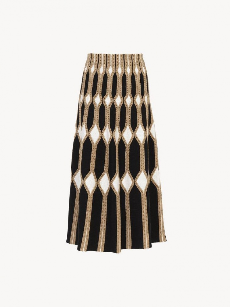 DESERTIC BROWN Chloe Flared Mid-length Skirts | CHE-SR14087