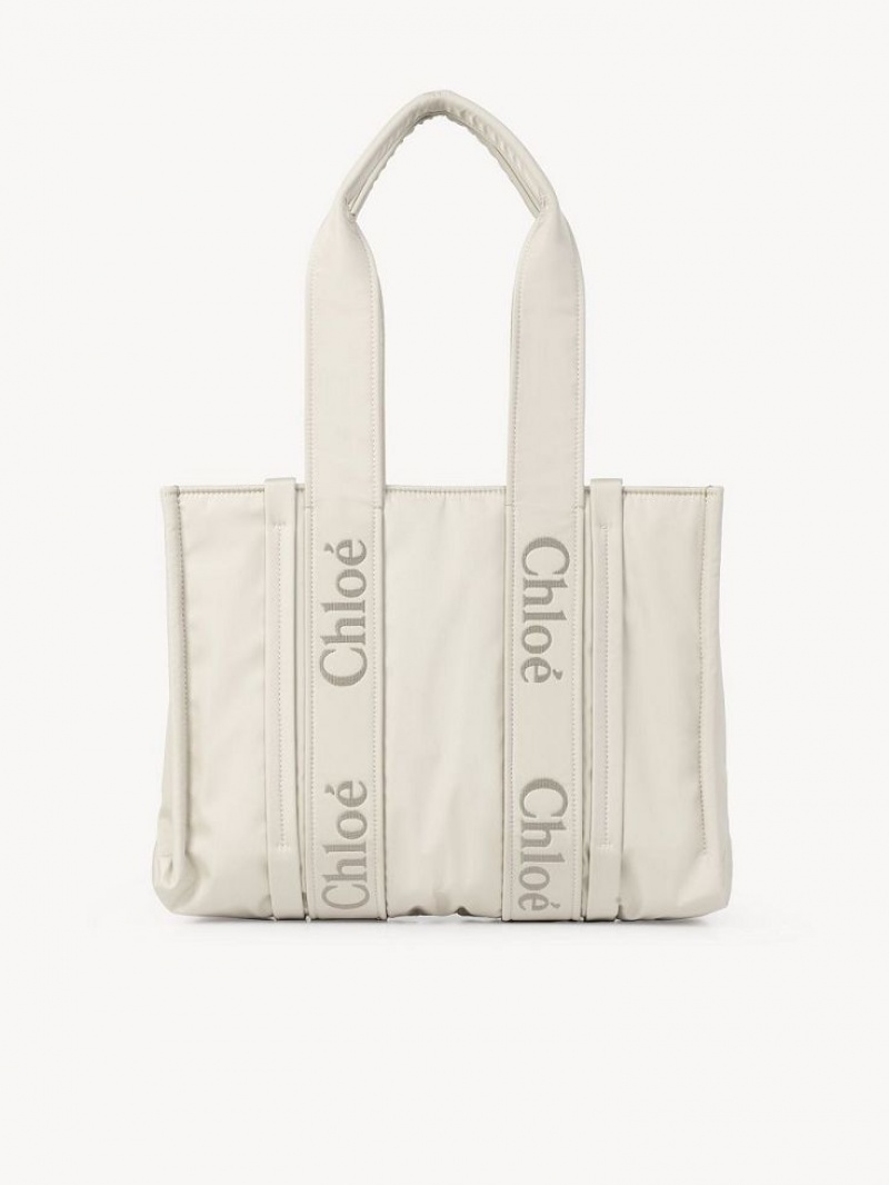 DUSTY IVORY Chloe Medium Woody Tote Bags | CHE-SR13288