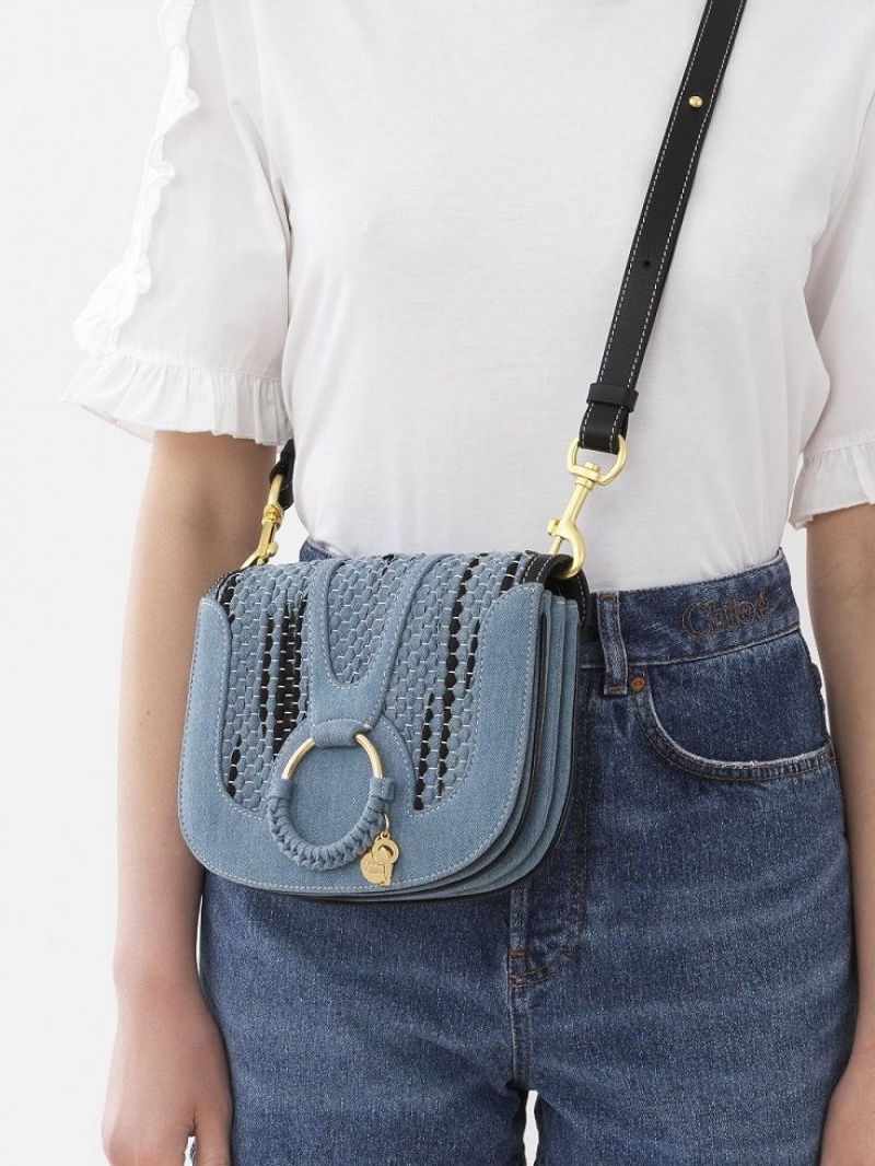 Denim Chloe Hana Shoulder Bags | CHE-SR14641