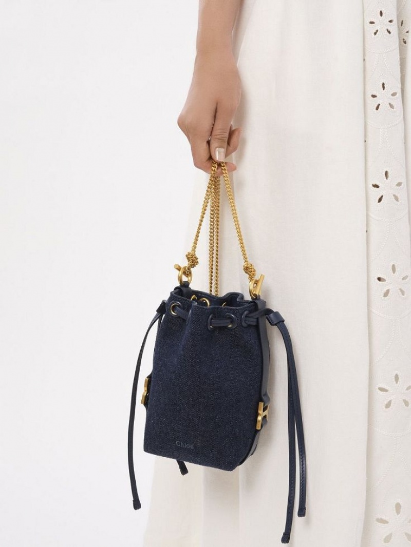 Denim Chloe Marcie Bucket Mini Bags | CHE-SR13715