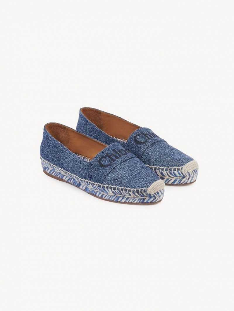 Denim Chloe Piia Flat Espadrille | CHE-SR14153