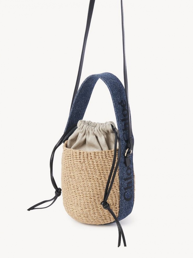 Denim Chloe Small Woody Basket Crossbody Bags | CHE-SR13608