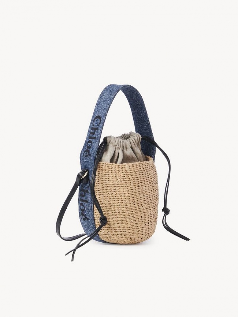 Denim Chloe Small Woody Basket Crossbody Bags | CHE-SR13608