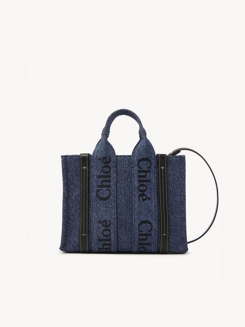 Denim Chloe Small Woody Tote Bags | CHE-SR13315