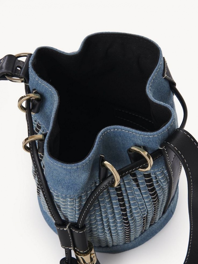 Denim Chloe Vicki Small Bucket Shoulder Bags | CHE-SR14642