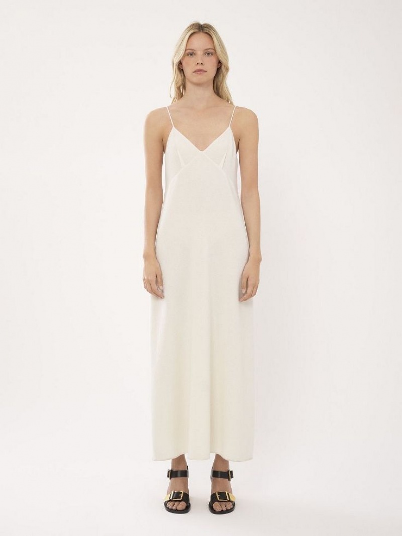 Eden White Chloe Ankle-length Sleeveless Dresses | CHE-SR13855