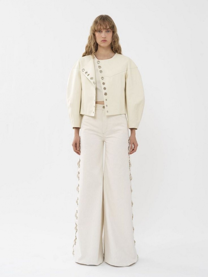 Eden White Chloe Boxy Jackets | CHE-SR13793