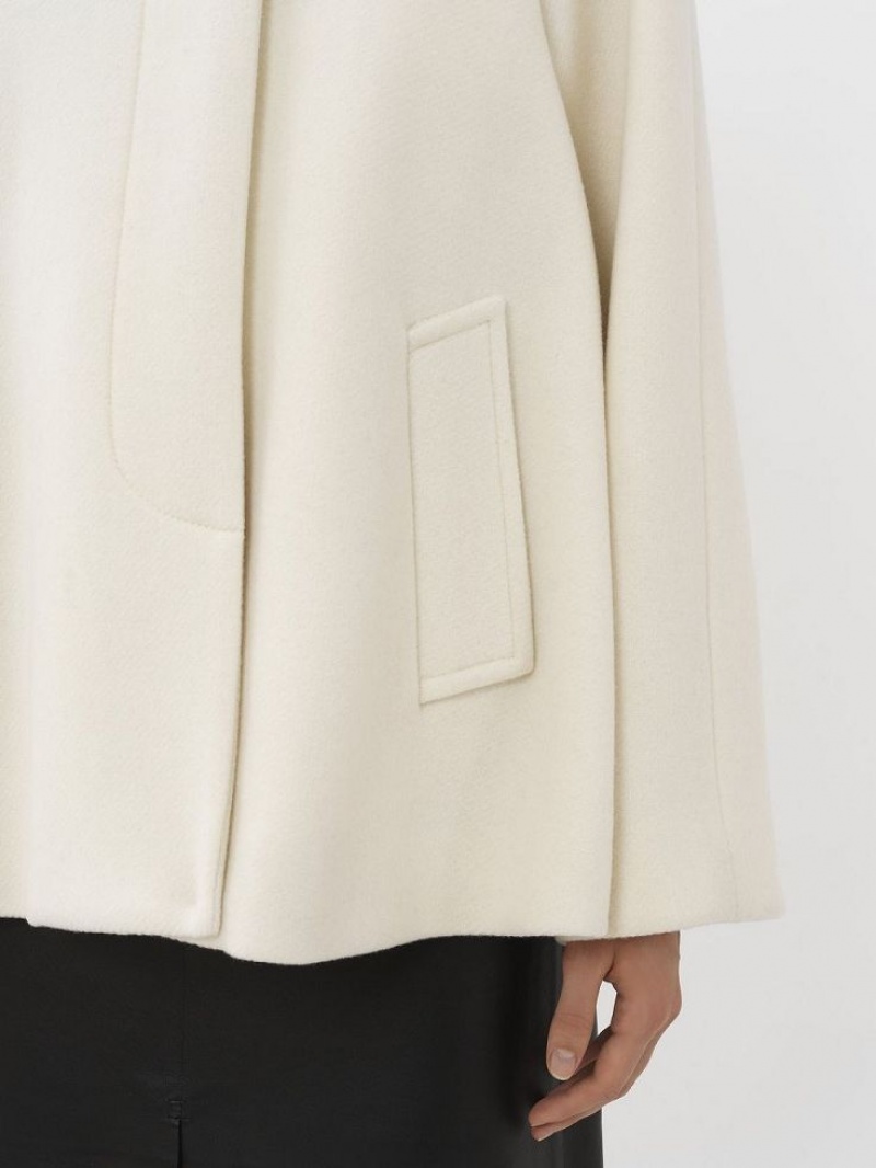 Eden White Chloe Short Cape Coats | CHE-SR13799